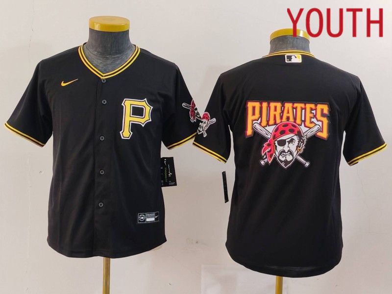 Youth Pittsburgh Pirates Blank Black Game 2024 Nike MLB Jersey style 3